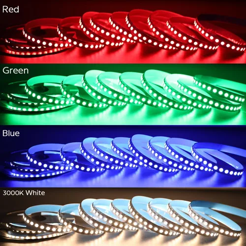 Miniatura 5 de Tira de luz LED RGBW de 24 voltios más brillante RGBW de alto CRI RGB+blanco cálido, 16.4 ft/16.4 pies denso 600 LED de alto lumen 5050 0.472 in