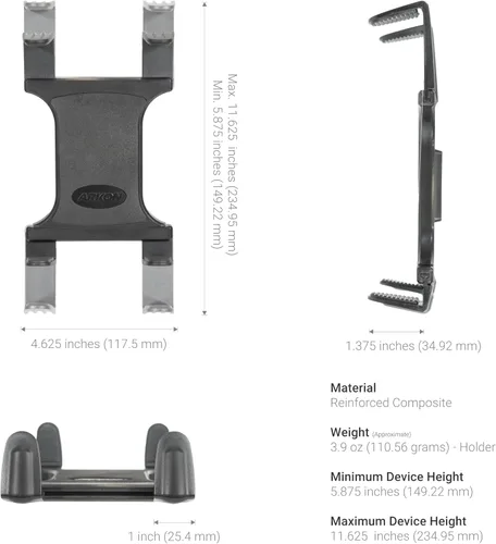 Miniatura 5 de ARKON Mounts - Soporte de tableta de succión adhesiva resistente Diseño con resorte Rotación de 360 grados Soporte de tableta