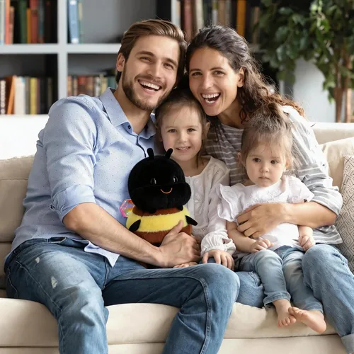 Miniatura 6 de Juguete de peluche de abejorro sonriente gordito, lindo y esponjoso, compañero suave para niños y adultos, insecto único, regalo temático