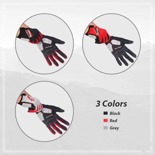 Miniatura 5 de Arltb guantes para bicicleta, 3 tamaños, 3 colores, guantes para ciclismo, bicicleta, mitones de dedo completo, acolchados, transpirables, ligeros