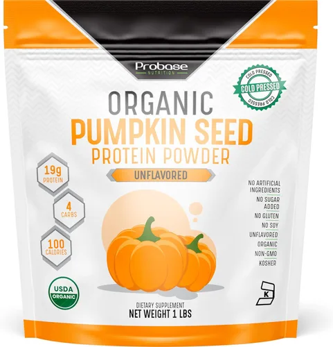 Probase Nutrition, Polvo de proteína de semillas de calabaza, polvo de proteína de calabaza sin azúcar, ideal para apoyo posterior a la actividad,