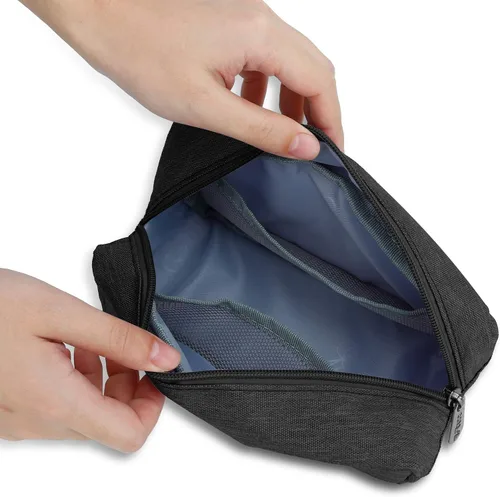 Miniatura 6 de Bolsa de maquillaje E-Tree, estuche mediano de viaje con cremallera para bolso, estuche de cosméticos con cepillo para el cuidado de la piel