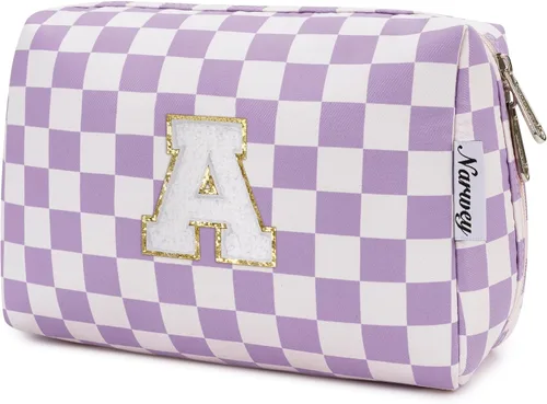 Miniatura 136 de Narwey Bolsa de maquillaje con inicial, regalos de graduación para adolescentes, niñas, niños y adolescentes, cosas de moda de 6 a 18 años, bolsa