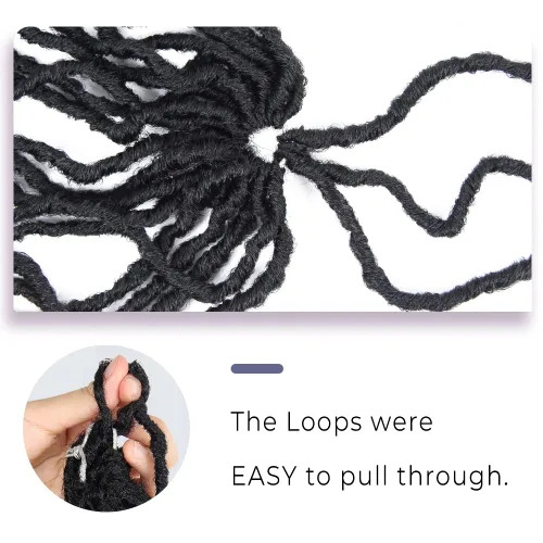 Miniatura 4 de Niseyo Rastas de pelo sintético de ganchillo de 24 pulgadas, 6 paquetes de extensiones de cabello sintético lacio de ganchillo largo