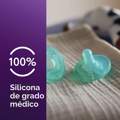 Miniatura 4 de Philips Avent Soothie - Chupetes ortodónticos para bebés, 100% de silicona, de una pieza, sin BPA, para bebés de 3 a 18 meses, verde, paquete de 4