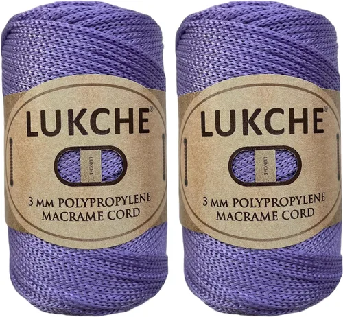 Miniatura 56 de Cordón de macramé de poliéster premium de 3 mm (134.72 metros), (250 g) 100% cuerda de macramé de polipropileno, hilo de crochet de macramé colorido