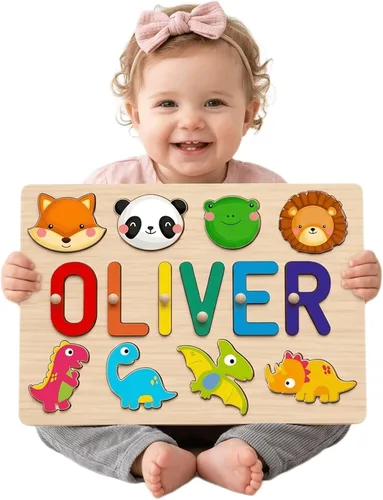 Rompecabezas de nombre personalizado para niños, regalo de juguetes personalizados para bebés, rompecabezas de nombre personalizados para niños