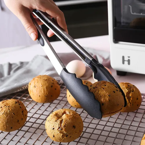 Miniatura 11 de Pinzas de cocina, pinzas de 9 pulgadas para cocinar con puntas de silicona, pinzas de silicona pequeñas de grado alimenticio, mini pinzas