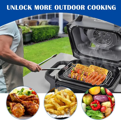 Miniatura 7 de SafBbcue Placa de parrilla y rejilla para ahumar 7 en 1 Ninja Woodfire OG700 Series parrillas al aire libre, para Ninja OG701 OG751 XSKGRDPLT