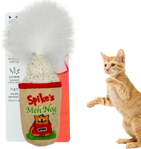 Miniatura 10 de Huxley & Kent Juguete de peluche para gatos, juguete interactivo de hierba gatera para gatos y gatitos, suave con arrugas y hierba gatera, divertido