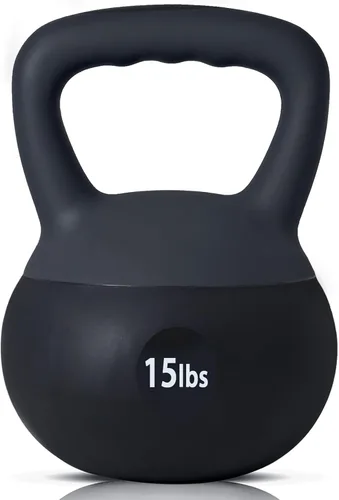 Miniatura 17 de SogesPower Pesas rusas suaves, pesas de entrenamiento de fuerza rellenas de arena de hierro, a prueba de golpes con mango de agarre ancho, pesas