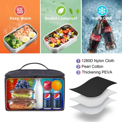 Miniatura 5 de BERTASCHE Mochila de almuerzo, mochila para laptop de 15.6 pulgadas, mochila de trabajo con hielera aislada para hombres y mujeres, mochila táctica