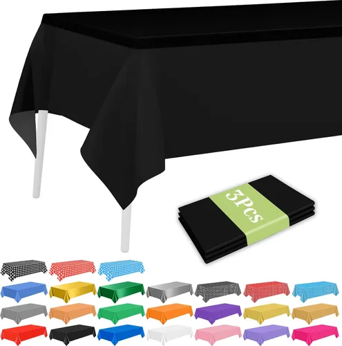 Miniatura 8 de PLULON 6 Pzas Manteles de Colores Arcoíris de Plástico Desechables Cubierta de Mesa para Mesas Rectangulares 54 x 108 Pulgadas Mantel Impermeable