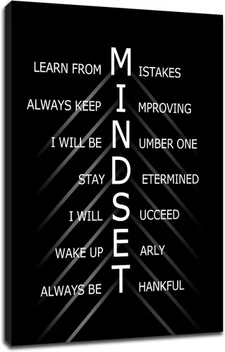 Miniatura 73 de Motivational Wall Art 1% Better Every Day Quote Framed Canvas Poster Inspirational Wall Decor for Office Gym Study Room Small Size Growth Mindset
