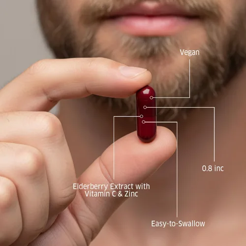 Miniatura 5 de ORZAX Cápsulas de saúco, suplemento de apoyo inmunológico con vitamina C y zinc de saúco, suplemento antioxidante para mujeres y hombres
