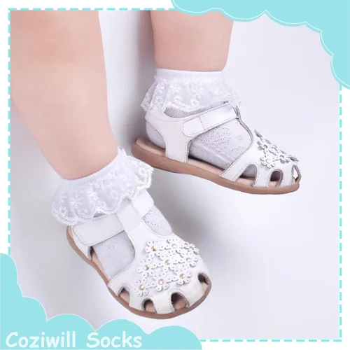 Miniatura 2 de Calcetines de encaje para bebé niña recién nacida, calcetines con volantes lindos vestidos de princesa para bebés 0-33-66-1212-24 meses, paquete