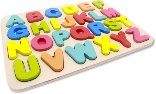 Miniatura 5 de You&Xi - Rompecabezas de madera para niños de 3 a 4 años de edad, rompecabezas preescolares de aprendizaje del alfabeto..