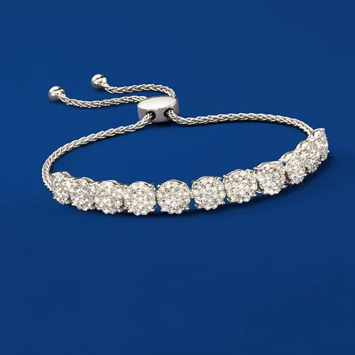 Miniatura 5 de Ross-Simons Pulsera bolo de diamantes de 2.00 quilates en plata de ley, Diamante, diamante