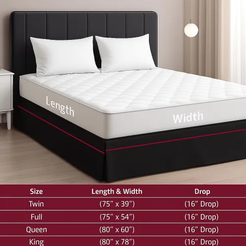 Miniatura 5 de LUX Décor Falda de Cama King de 16 Pulgadas de Caída - Falda de Cama Plisada de Microfibra Cepillada - Fácil Ajuste, Resistente a Arrugas y Negro