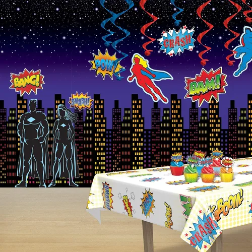 Miniatura 4 de Beistle Fondos de pared de paisaje urbano, 4 x 30 pies, paquete de 2 - Fondo de fotos, revestimiento de pared fácil de pegar, decoración de fiesta