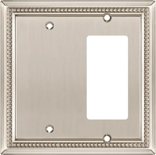 Miniatura 26 de Henne Bery Sunken Pearls - Placa de pared decorativa resistente para interruptor, cubierta para tomacorrientes (doble dúplex, níquel satinado)