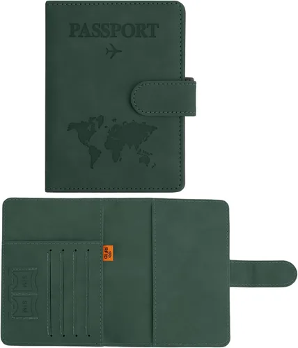 Miniatura 10 de Funda para pasaporte para viajes, funda para pasaporte con ranura para tarjeta de crédito y ranura para tarjeta de embarque, funda para pasaporte