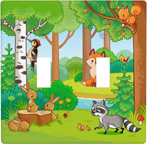 Miniatura 36 de Arctic Animals - Placa de interruptor de luz de 1 banda, lindo sello de dibujos animados, pingüino, oso polar, placa de pared individual basculante