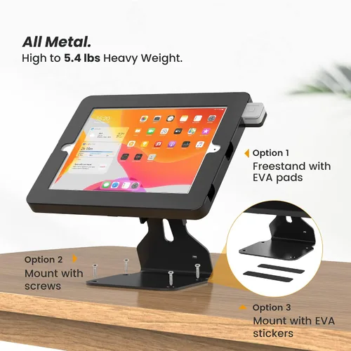 Miniatura 9 de Soporte para tablet compatible con iPad de 10.2 pulgadas, generación 7, 8, 9ª, de metal pesado, giratorio, giratorio, para escritorio