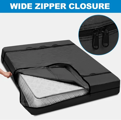 Miniatura 3 de TICONN Bolsas para colchón para mudanza, bolsa de almacenamiento de servicio pesado para colchón Full XL con asa perimetral y hebillas ajustables