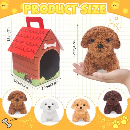 Miniatura 2 de HAPGFS 12 piezas de cachorros de peluche mini con llavero, adopta un perro de fiesta con bolsas de regalo, animales a granel con juguetes de regalo
