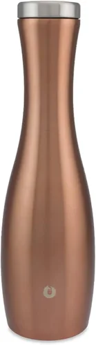 Miniatura 9 de SNOWFOX Jarra de vino, acero inoxidable aislado y base de silicona antideslizante, nogal oscuro, 25 onzas