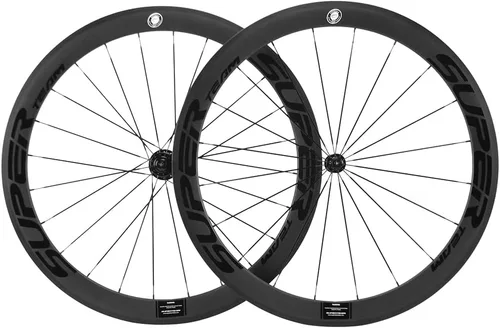 Miniatura 2 de Superteam Ruedas de Bicicleta de Carretera de Fibra de Carbono 700C, Juego de Ruedas Clincher de 50mm, Mate de 23 de Ancho Negro brillante