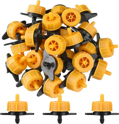 Miniatura 8 de Didaey 50 piezas de emisores de riego por goteo de 1 GPH, tubería de agua, tubo de riego de compensación de presión, sistema de emisores de goteo