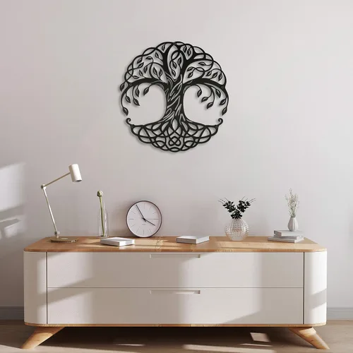 Miniatura 8 de Seem Arte de pared de metal, árbol de la vida, decoración de pared de metal de 24 x 24 pulgadas, decoración de pared de árbol de metal y decoración