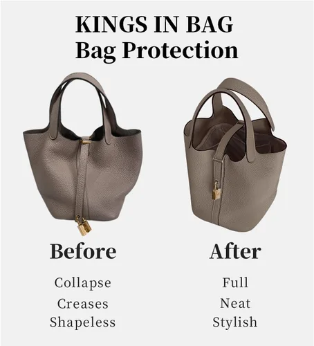 Miniatura 6 de KINGS IN BAG Organizador para bolsas de mano y bolsas de mano, bolsas de lujo con satén sedoso, se adapta a bolsas de Picotin 1822, ligeras para uso