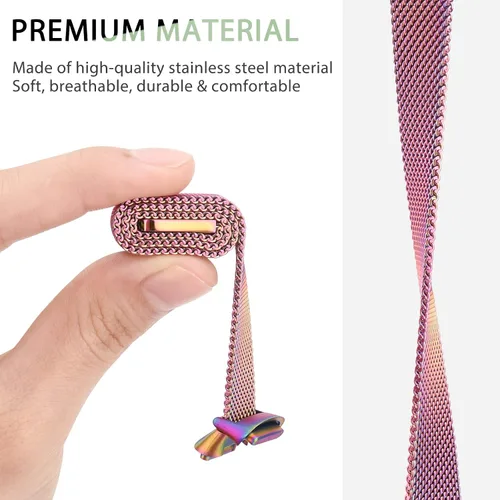 Miniatura 2 de Amzpas Correa de metal compatible con bandas Fitbit Luxe para mujeres y hombres, correa de repuesto de malla de acero inoxidable para Fitbit