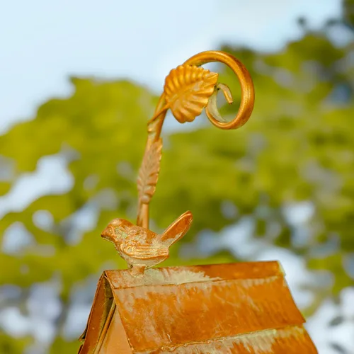 Miniatura 5 de Estacas de jardín de casa de pájaros de diseño de lujo de color cobre (forma de bellota curva)