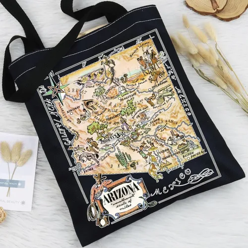 Miniatura 13 de BWWKTOP Arizona State Tote Bag Arizona Souvenirs Regalos Arizona Bolsa de comestibles reutilizable Arizona Regalos de viaje Arizona