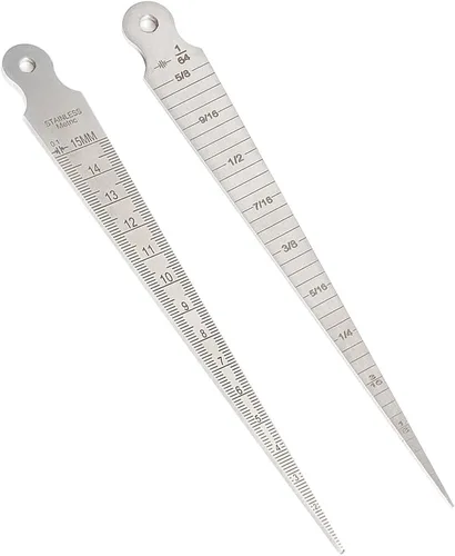 0.039-0.591 in/1/32-5/8 prueba de calibre de soldadura cónico inoxidable pulgada de inspección del soldador cubital pulgada y métrica para medir