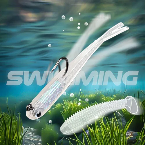 Miniatura 5 de Juego de cebo, juego de señuelos de pesca, juego de caja de equipo de pesca de lubina y trucha, incluye ganchos, gusanos, regalos de pesca