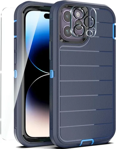 Miniatura 37 de YmhxcY Funda para iPhone 12/iPhone 12 Pro [2 Protectores de Pantalla de Vidrio Templado] Cubierta Duradera de 3 Capas A Prueba de Caídas/Funda