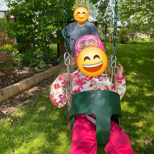 Miniatura 2 de KINSPORY Columpio para niños pequeños, cadenas de hierro recubiertas de 59" para bebé, columpio al aire libre, asiento de columpio para bebés