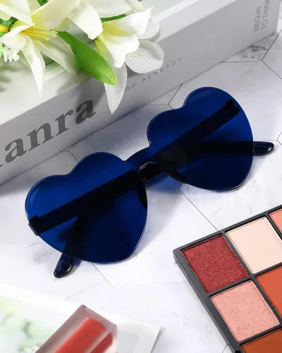 Miniatura 7 de Frienda 20 Pairs Heart Shaped Sunglasses Rimless Candy Color Glasses for Women Men Party Favor