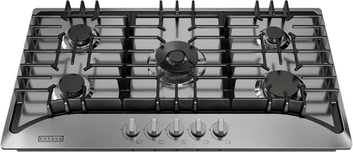 Miniatura 13 de Empava Placa de cocina de gas integrada de 12 pulgadas con 2 quemadores SABAF sellados, superficie de acero inoxidable, rejillas de hierro fundido