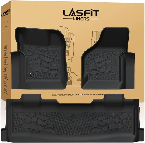 Miniatura 17 de LASFIT Alfombrillas para Ford F-150 2011-2014 SuperCrew, alfombra de la fila delantera con consola de flujo continuo, protector para todo