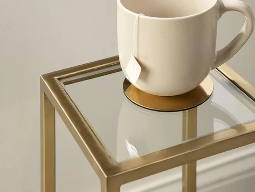 Miniatura 6 de Kate and Laurel Jaspur - Mesa moderna para bebidas, dorada, decorativa y glamurosa para exhibición y almacenamiento Dorado