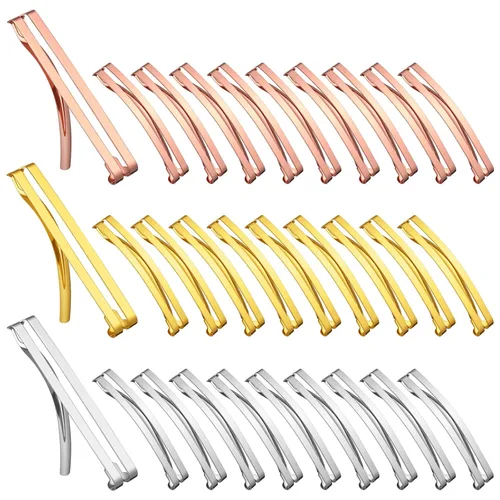 Miniatura 8 de Hotop 30 Piezas Pinzas para el Cabello, Pasadores de Metal Abovedados de Centro Abierto, Colores Surtidos (Negro, Marrón, Plateado)