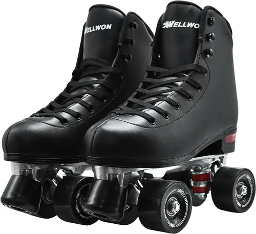 Patines de ruedas para mujeres y hombres, diseño clásico de alta calidad, patines cuádruples de piel sintética para interiores y exteriores, patines