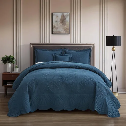 Miniatura 9 de DaisyHuang Colcha – Cobertor de cama tamaño completo – Juego de colcha moderno y contemporáneo, costuras reales, reversible, ligero, 5 piezas