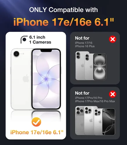 Miniatura 233 de Diaclara Funda diseñada para iPhone 16, mejorada [protección completa de la cámara], carcasa resistente de cuerpo completo con protector de pantalla